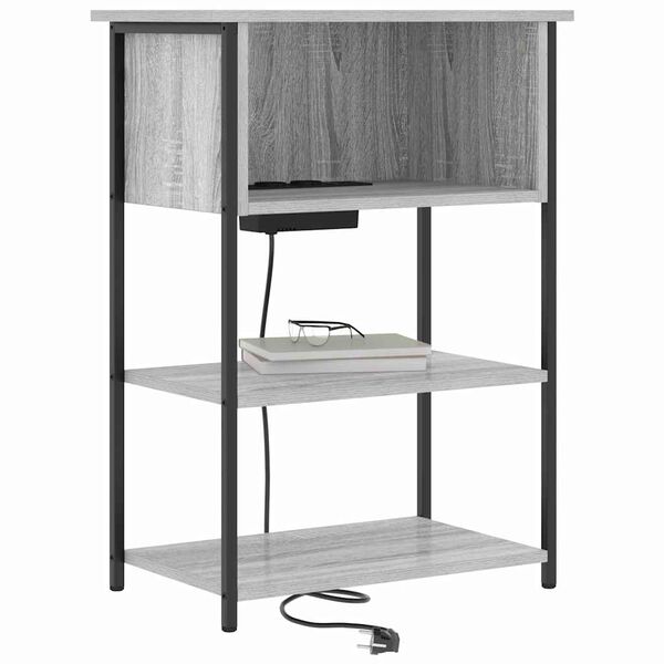 vidaXL Cabinet de chevet Gris Sonoma 55 x 31 x 76 cm Bois d'ing&eacute;nierie