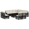 vidaXL Ensemble de canap&eacute; de jardin 12 pc Noir et blanc cr&egrave;me