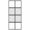 vidaXL Porte coulissante noir 90x205 cm verre tremp&eacute; aluminium