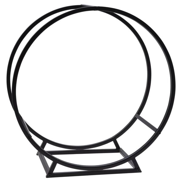 ProGarden Support de rangement &agrave; b&ucirc;ches rond 50x25x51,5 cm noir