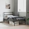 vidaXL Cadre de lit m&eacute;tal sans matelas avec pied de lit noir 100x190cm