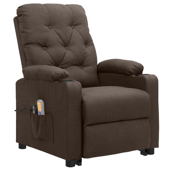 vidaXL Fauteuil de massage Marron Tissu