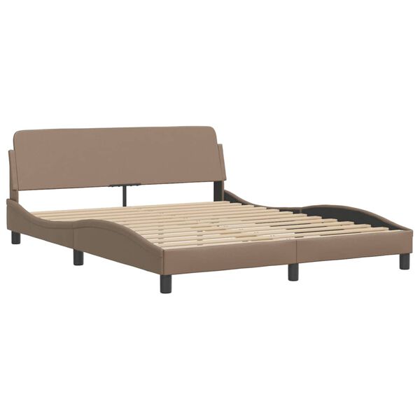 vidaXL Lit Viana avec matelas cappuccino 160x200 cm similicuir