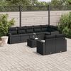 vidaXL Salon de jardin 9 pcs avec coussins noir r&eacute;sine tress&eacute;e