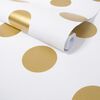 Kids at Home Papier peint Dotty Gold Blanc et dor&eacute; 100105