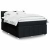 vidaXL Sommier &agrave; lattes de lit avec matelas Noir 140x190 cm Tissu