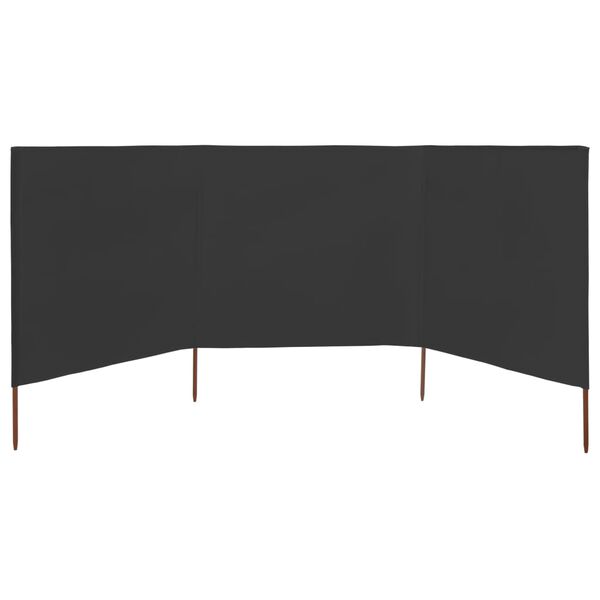 vidaXL Paravent 3 panneaux Tissu 400 x 160 cm Anthracite