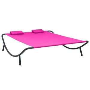 vidaXL Lit de repos d'ext&eacute;rieur tissu rose