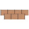 vidaXL Panneau de cl&ocirc;ture 7 pc 1188 x 146 cm WPC et Aluminium Marron