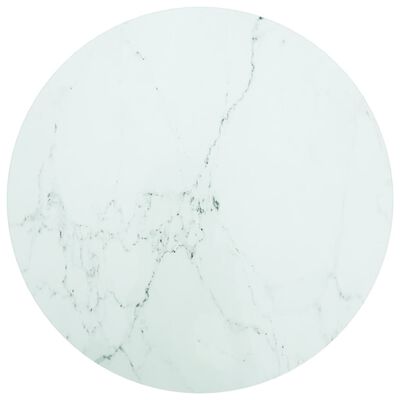 vidaXL Dessus de table Blanc Ø60x0,8 cm Verre trempé design de marbre