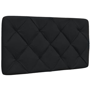 vidaXL Coussin de t&ecirc;te de lit noir 80 cm tissu