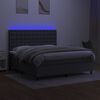 vidaXL Sommier &agrave; lattes de lit et matelas et LED Gris fonc&eacute; 180x200 cm