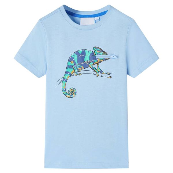 T-shirt pour enfants avec manches courtes bleu clair 128