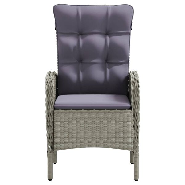 vidaXL Ensemble &agrave; manger de jardin coussins 7pcs Gris et noir