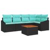 vidaXL Ensemble de canap&eacute; de jardin avec coussin 6 pcs Noir polyrotin