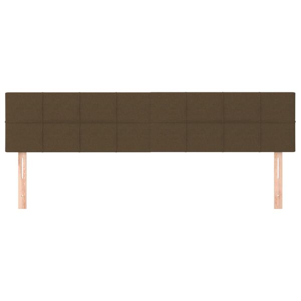 vidaXL T&ecirc;tes de lit Marron fonc&eacute; 160 x 5 x 78/88 cm Tissu