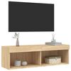 vidaXL Meuble TV avec lumi&egrave;res LED ch&ecirc;ne sonoma 100x30x30 cm