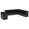 vidaXL Salon de jardin 11 pcs avec coussins noir r&eacute;sine tress&eacute;e