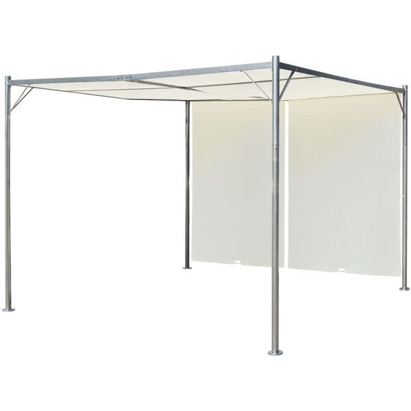 vidaXL Pergola avec toit r&eacute;glable Acier 3 x 3 cm Blanc cr&egrave;me