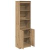 vidaXL Buffet haut ch&ecirc;ne artisanal 50x35x180 cm bois d'ing&eacute;nierie