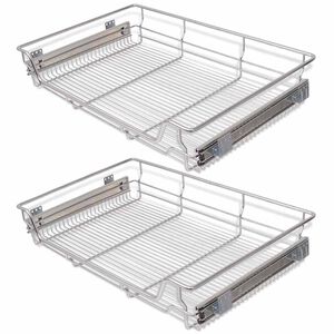 vidaXL Panier en treillis m&eacute;tallique 2 pcs 800 mm Argent&eacute;