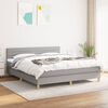 vidaXL Sommier &agrave; lattes de lit avec matelas Gris clair 180x200cm Tissu