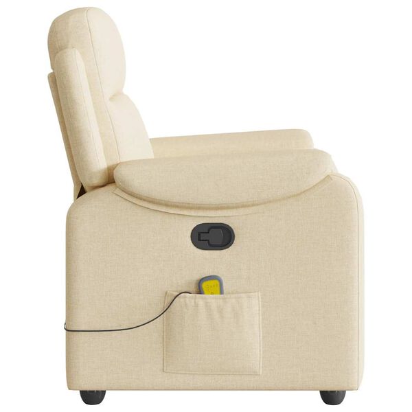 vidaXL Fauteuil de massage inclinable Cr&egrave;me Tissu