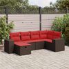 vidaXL Salon de jardin avec coussins 6 pcs marron r&eacute;sine tress&eacute;e