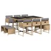 vidaXL Ensemble &agrave; manger de jardin et coussins 11 pcs m&eacute;lange beige