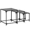 vidaXL Tables basses gigognes 3 pcs dessus en verre noir acier