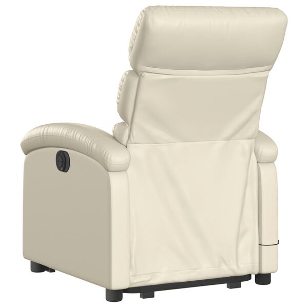 vidaXL Fauteuil inclinable de massage Crème Similicuir