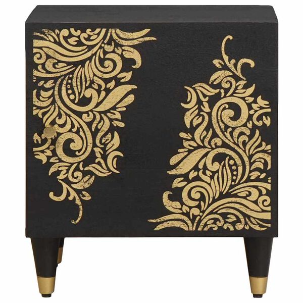 vidaXL Cabinet de chevet avec porte Noir 40 x 33 x 46 cm