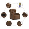 vidaXL Fauteuil de massage inclinable Marron fonc&eacute; Tissu