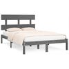 vidaXL Cadre de lit sans matelas gris 200x200 cm bois massif
