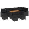 vidaXL Ensemble de canap&eacute; de jardin avec coussin 10 pcs Noir polyrotin