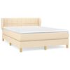 vidaXL Sommier &agrave; lattes de lit avec matelas Cr&egrave;me 140x200 cm Tissu