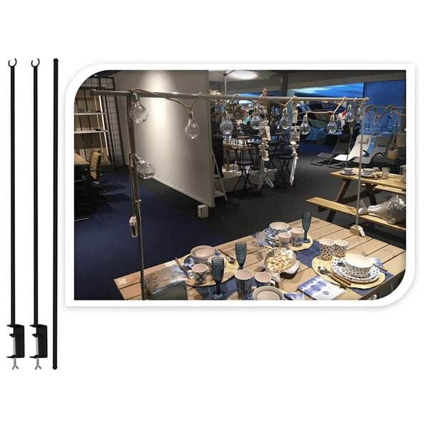 ProGarden Tige de table d&eacute;corative avec pince de table M&eacute;tal Noir