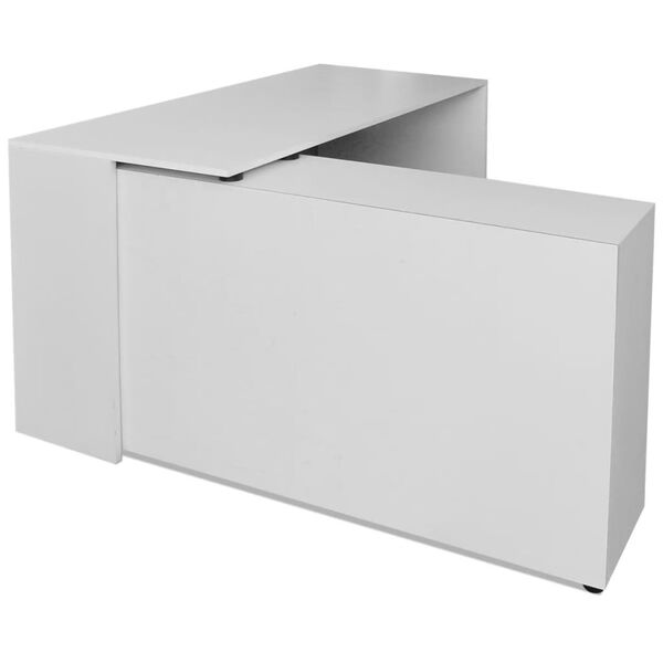 vidaXL Bureau d'angle 4 &eacute;tag&egrave;res blanc