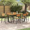 vidaXL Ensemble de salle &agrave; manger pour jardin 7 pcs Noir