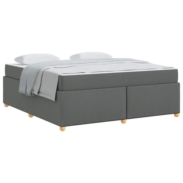 vidaXL Cadre de lit avec matelas Gris fonc&eacute; 180 x 200 cm tissu