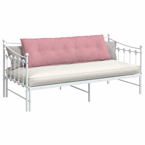 vidaXL Coussin de Dos Rose 160 x 50 cm Tissu en velours c&ocirc;tel&eacute;