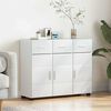 vidaXL Buffet avec &eacute;tag&egrave;re FLORIN Blanc brillant 88,5 x 30,5 x 73 cm