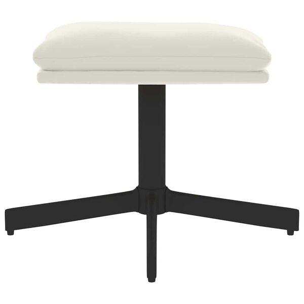 vidaXL Repose-pied Blanc cr&egrave;me 60x60x36 cm Velours