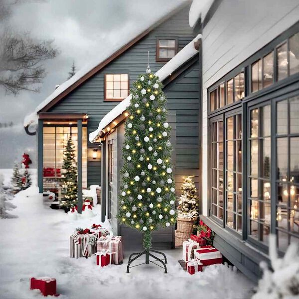 vidaXL Sapin de No&euml;l artificiel Vert 240 cm PVC et acier et plastique