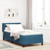 vidaXL Lit à ressorts avec matelas Bleu foncé 190 x 90 cm Polyester