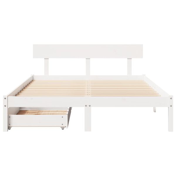 vidaXL Cadre de lit sans matelas blanc 160x200 cm bois de pin massif