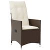 vidaXL Ensemble &agrave; manger de jardin et coussins 9 pcs marron poly rotin