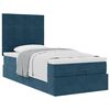vidaXL Cadre de lit ottoman avec matelas bleu fonc&eacute; 80x200 cm velours