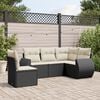 vidaXL Salon de jardin 5 pcs avec coussins noir r&eacute;sine tress&eacute;e