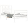 vidaXL Cadre de lit sans matelas blanc bois massif